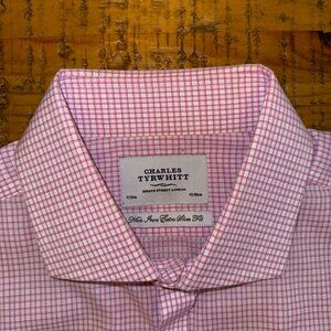 Charles Tyrwhitt Mens Pink check shirt.